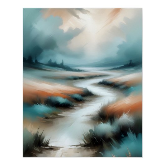 Abstracte Landschap Pathway Poster Achtergrond Kun (Voorkant)