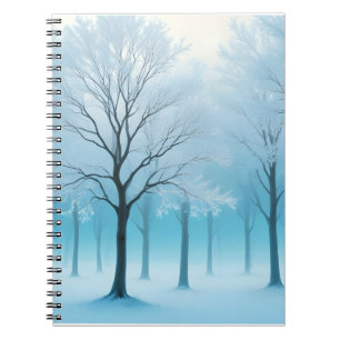 Abstracte Landschapsboom Winter Natuur Achtergrond Notitieboek