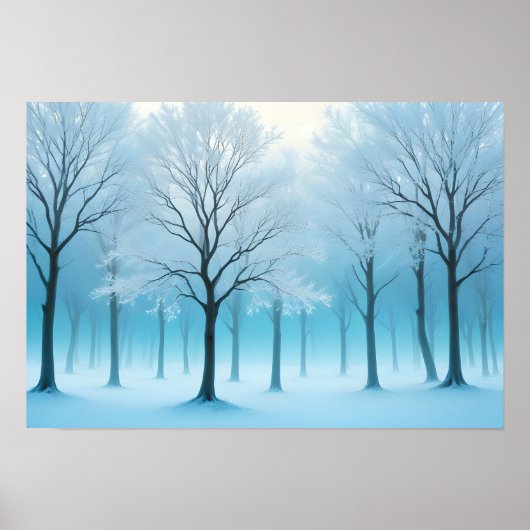 Abstracte Landschapsboom Winter Natuur Achtergrond Poster (Voorkant)