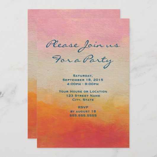 Abstracte landschapselarij Generische Partij woest Kaart (Voorkant / Achterkant)