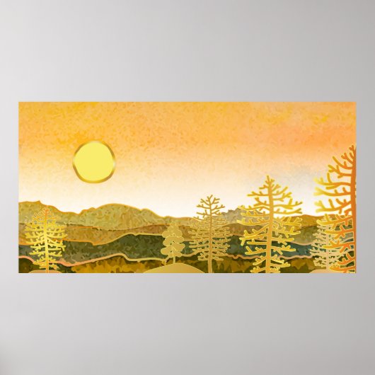 Abstracte landschapshellingen poster (Voorkant)