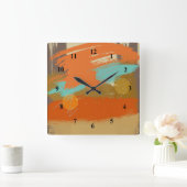 Abstracte landschapskaarten voor kunstschilderinge vierkante klok (Huis)