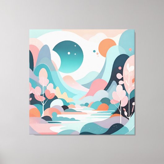 Abstracte landschapskunst canvas afdruk (Voorkant)