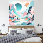 Abstracte landschapskunst canvas afdruk (Insitu (Slaapkamer))