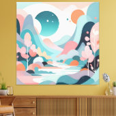 Abstracte landschapskunst canvas afdruk (Insitu (Woonkamer))