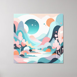 Abstracte landschapskunst canvas afdruk