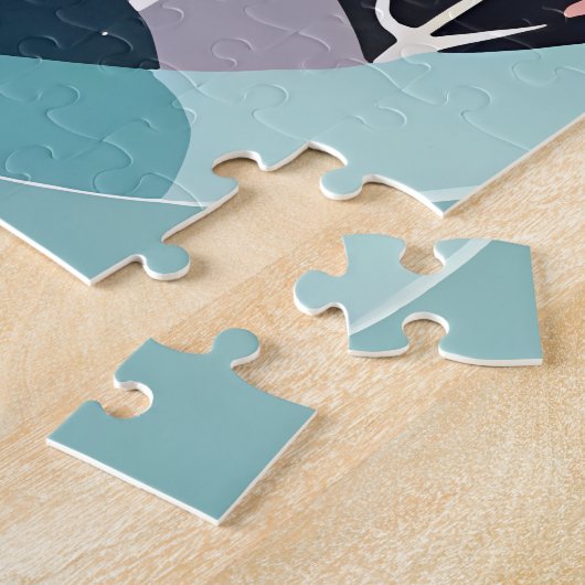 Abstracte landschapskunst legpuzzel (Zijkant)