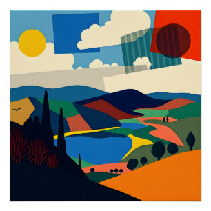 Abstracte landschapskunst perfect poster