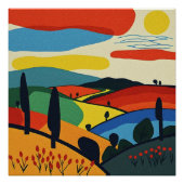 Abstracte landschapskunst perfect poster (Voorkant)