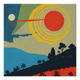 Abstracte landschapskunst perfect poster