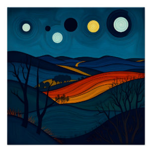 Abstracte landschapskunst perfect poster