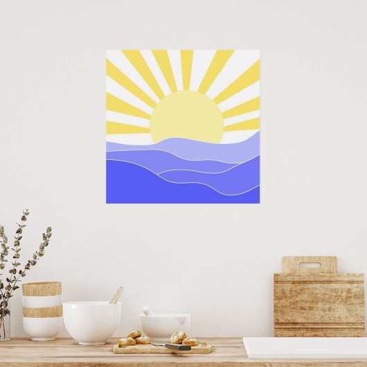 abstracte landschapskunst poster (Keuken)