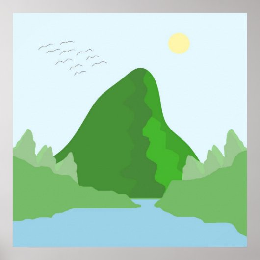 abstracte landschapskunst poster (Voorkant)