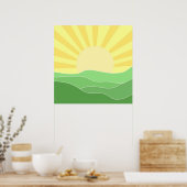 abstracte landschapskunst poster (Keuken)