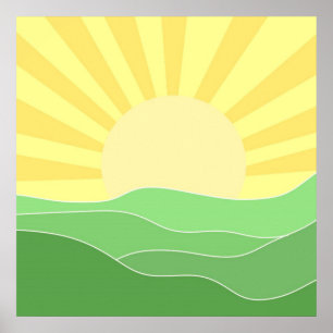 abstracte landschapskunst poster