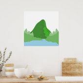 abstracte landschapskunst poster (Keuken)