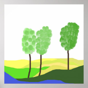 abstracte landschapskunst poster
