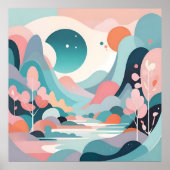 Abstracte landschapskunst poster (Voorkant)