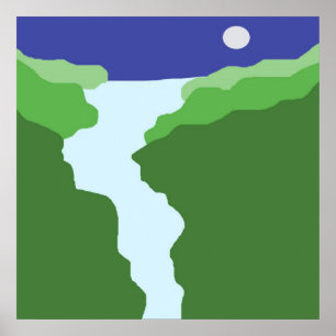 abstracte landschapskunst poster
