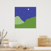 abstracte landschapskunst poster (Keuken)