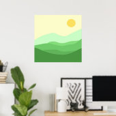abstracte landschapskunst poster (Thuiskantoor)