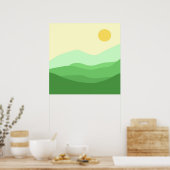 abstracte landschapskunst poster (Keuken)