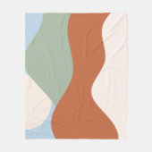 Abstracte landschapskunst – Terracotta, Sage & Sky Fleece Deken (Voorkant)