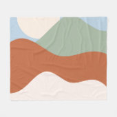 Abstracte landschapskunst – Terracotta, Sage & Sky Fleece Deken (Voorkant (Horizontaal))