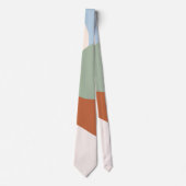 Abstracte landschapskunst – Terracotta, Sage & Sky Stropdas (Voorkant)