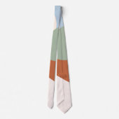 Abstracte landschapskunst – Terracotta, Sage & Sky Stropdas (Achterkant)