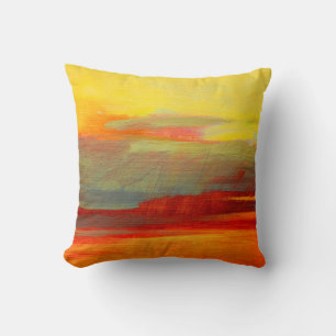 abstracte landschapsolie schilderij op canvasverf, kussen