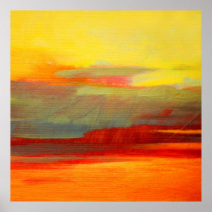 abstracte landschapsolie schilderij op canvasverf, poster