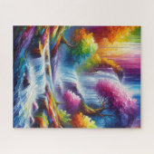 Abstracte Landschapsschilderij AI gegenereerd Vert Legpuzzel (Horizontaal)