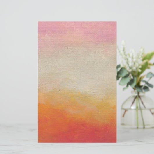 Abstracte landschapsschildering van woestijnkleure briefpapier (Staand voorkant)