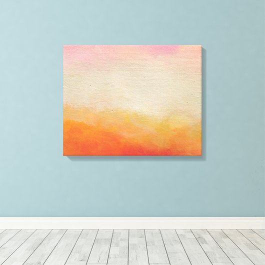 Abstracte landschapsschildering van woestijnkleure canvas afdruk (Insitu (Houten vloer))