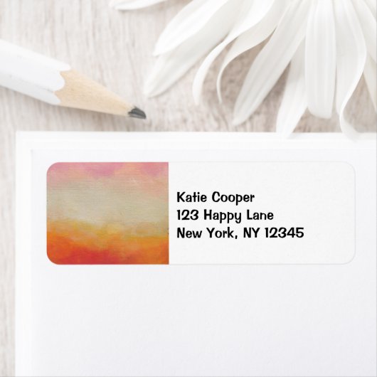 Abstracte landschapsschildering van woestijnkleure etiket (Insitu)