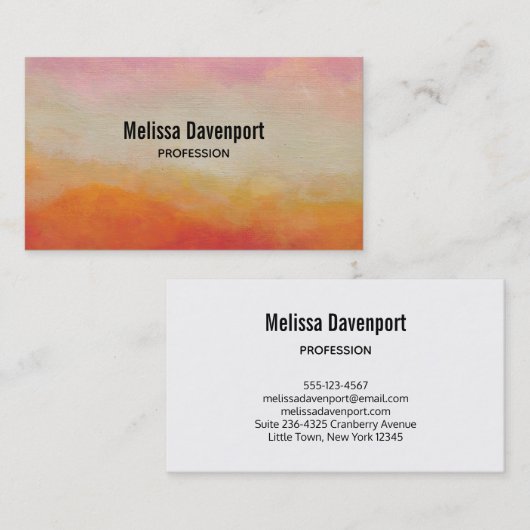 Abstracte landschapsschildering van woestijnkleure visitekaartje (Voorkant / Achterkant)