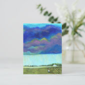 Abstracte landschapsschildering voor folkkunst briefkaart (Staand voorkant)