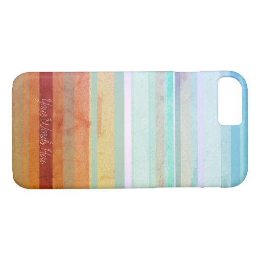 Abstracte landschapsstrepen & uw woorden Case-Mate iPhone case (Achterkant (Horizontaal))