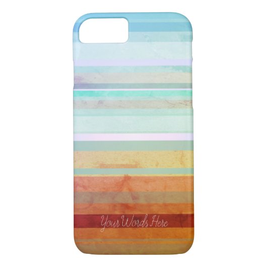 Abstracte landschapsstrepen & uw woorden Case-Mate iPhone case (Achterkant)
