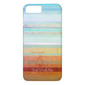 Abstracte landschapsstrepen & uw woorden Case-Mate iPhone case (Achterkant)