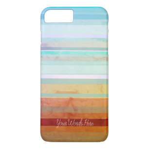 Abstracte landschapsstrepen & uw woorden Case-Mate iPhone case