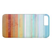 Abstracte landschapsstrepen & uw woorden Case-Mate iPhone case (Achterkant (Horizontaal))