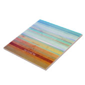 Abstracte landschapsstrepen & uw woorden tegeltje (Zijkant)