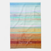 Abstracte landschapsstrepen & uw woorden theedoek (Verticaal)