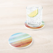 Abstracte landschapsstrepen & uw woorden zandsteen onderzetter (Zijkant)