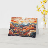Abstracte Landschapsvallei Vs Berg Illustrator Kaart (Gele Bloem)