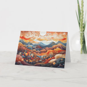 Abstracte Landschapsvallei Vs Berg Illustrator Kaart