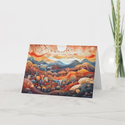 Abstracte Landschapsvallei Vs Berg Illustrator Kaart (Voorkant)