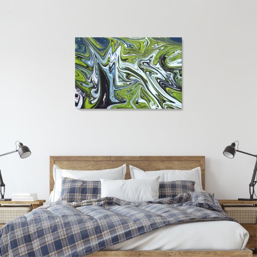 Abstracte landschapsverf | Beste kunst Canvas Afdruk (Insitu (Slaapkamer))